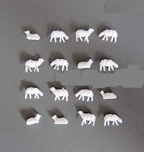 10 x Modell Schafe weiß für Bauernhof Modellbau 1:200 Modelleisenbahn Spur Z