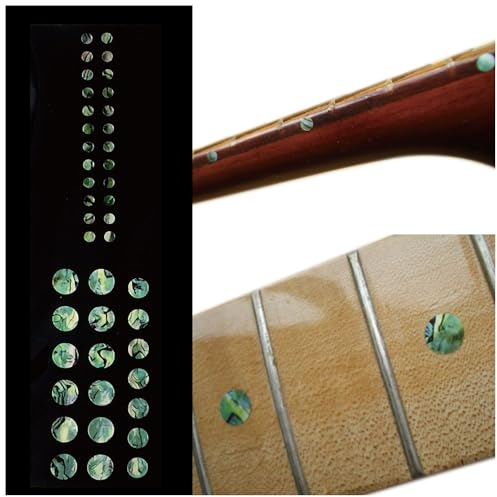 Inlay Sticker Griffbrett Position Marker für Gitarren & Bass - Custom Dots Set - Abalone Grün