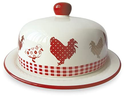Home Country Teller, Keramik, Rot/Elfenbein, 18 cm