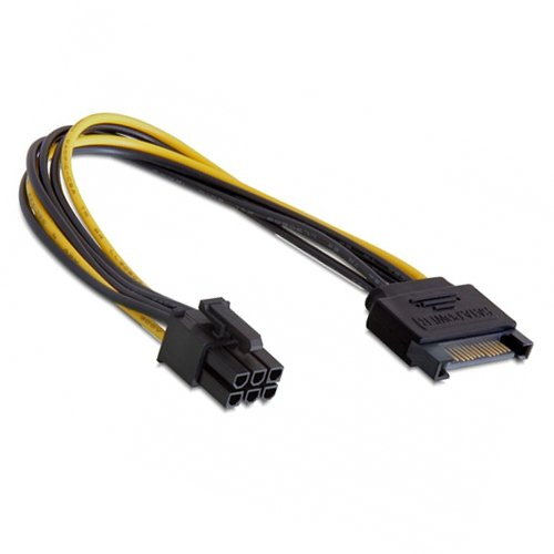 Aukson K26 SATA zu 6-Pin PCI Express Stromkabel – 15cm Power Adapter für Grafikkarten – Hochwertiges SATA auf 6 Pin PCIe Stromkabel für stabile Leistung
