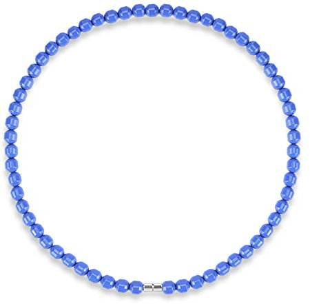 Power Ionics Elegante Unisex Turmalin Perlenkette 8mm, 48cm Halskette für Damen und Herren in Blau, mit Magnetverschluss, Schmuck Geschenkbeutel inklusive