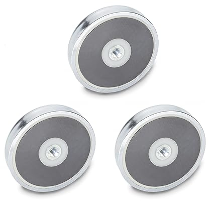 Ganter Normelemente | Haltemagnete mit Innengewinde - GN 50.4-HF-25-M4 | Magnetwerkstoff Hartferrit | 3 Stück, Durchmesser: 25mm; Gewinde d6: M4