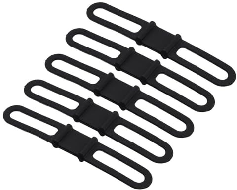 Bicycle Mounting Straps, Multipurpose Silicone Straps for Secure Bike Accessories Hold, 5-Piece Set for Cyclists Hikers Commuters with Flashlight Mobile Phone Water Bottle