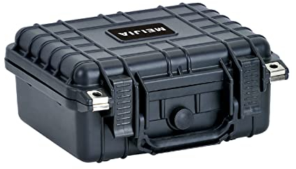 MEIJIA Waterproof Protective Case,Hard Camera Case with Customizable Foam, Elegant Black,Fit for Drones, Camera, Lens,10.62 x9.68x4.87inches