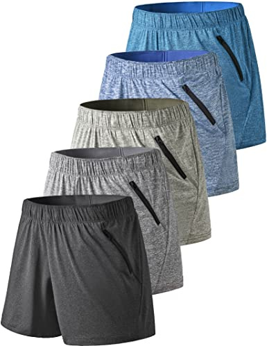 Liberty Imports Damen 12,7 Cm Lange Yoga-trainingsshorts mit Reißverschlusstaschen Yoga-Shorts (5er Pack)