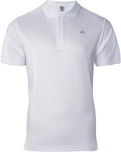 martes Mens Poloshirt Nodim, Kurzarm, 100% Polyester, Sport Polohemd, Schnelltrocknend und Ultraleicht Polo Shirt, White/Reflective, L