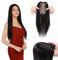 Clip in Extensions Echthaar Topper Extensions Echthaar Haarteile Echthaar Toupet für Frauen Toupee Haarteil 130% Dichte Hair Extensions 40cm-48g 1B# Naturschwarz