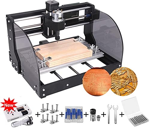 TwoWin Upgraded 3018 Pro M CNC Maschine, 3 Achsen Graviermaschine Holz Router Kit GRBL Control DIY Kunststoff Acryl PCB PVC Schnitzfräsmaschine Mit Offline Controller