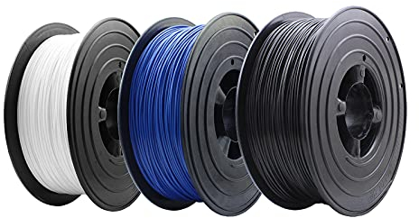 3D Drucker PLA Filament 3x 1kg 1,75mm Made in Germany (Schwarz, Blau, Weiss)
