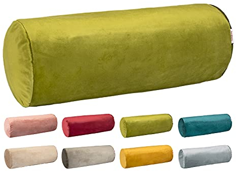 beties Samt&Sonders Serie Nackenrollenbezug ca. 15x40 cm Nackenrollenhülle Samtkissen Dekokissen aus deutschem Unternehmen in hochwertiger Qualität (Mai-grün)