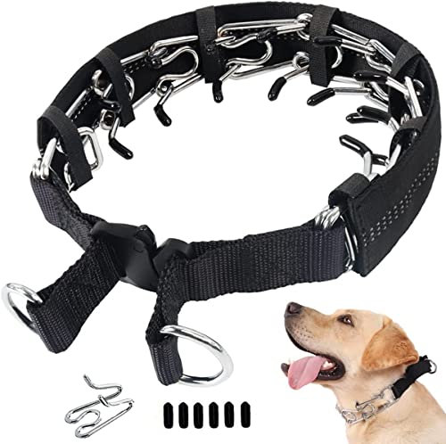 Collar de Entrenamiento de Punta para Perro, Collar de Cadena Ajustable Con Puntas Cómodas y Broches de Liberación Rápida (L)