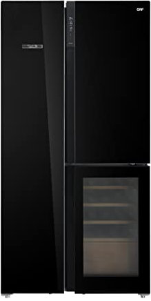 Frigorifero Americano Tre Porte con Cantinetta GRF T9183WINBG Total no frost Vetro Nero