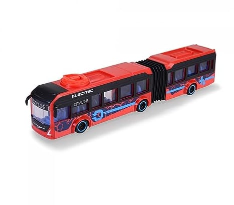 Dickie Toys - Spielzeug-Bus Volvo (rot) – lenkbarer City Bus (40 cm) zum Spielen für Kinder ab 3 Jahren, Spielzeugauto mit Lenkung & Türen zum Öffnen