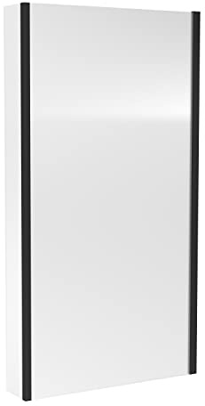 nuie NSBS2BP Pacific Modern Bathroom L Shape Square Shower Bath 6mm Toughened Safety Glass Screen with Fixed Return, 1435mm x 805mm, Black