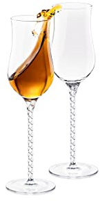 Wilmax Verres à sherry faits main - Lot de 2-130 ml - Verres à grappa - à schnaps à pied, à liqueur, à porto, à champagne, à vin rouge, à shot