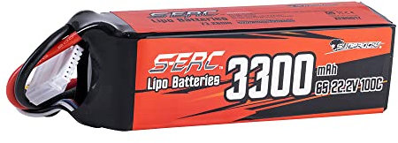 SUNPADOW Batterie Lipo 6S 22,2 V 3300 mAh 100 C avec prise XT60 pour hélicoptère RC FPV Airplane Drone Quadcopter Racing Hobby