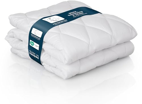 Moon - Angenehm weicher Matratzenschoner mit 4 elastischen Eckbändern - gut gefüllt 500g/m² Unterbetten mit Karosteppung - (100x200 cm)