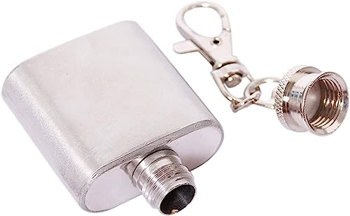 Llavero portátil de acero inoxidable botella de vino licor petaca con tornillo llavero para hombres