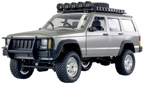 Amewi JC-X12 Scale Silber Brushed 1:12 RC Modellauto Elektro Geländewagen Allradantrieb (4WD) RTR 2,4 GHz Inkl. Akku un