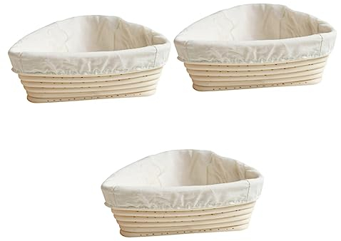 BESTonZON 6 Stk Sauerteig Brotbackkorb Hefe Teigschüssel Brotlaib Dreieckiger Gärkorb Brot-servierkorb Backschüssel Weide Korb Aus Rattan Prüfungskorb Körbe Brotkorb Wach Auf Korb Schüssel
