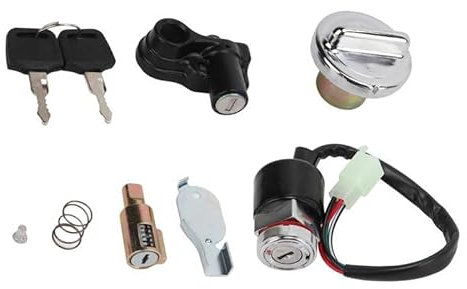 XIBANY Autoteil Ignition Switch Fuel Cap Set Metal Alloy Practical Motorbike Parts Helmet Lock for Repair Replacement for DAX for Skyteam 50cc 125cc Autoteil