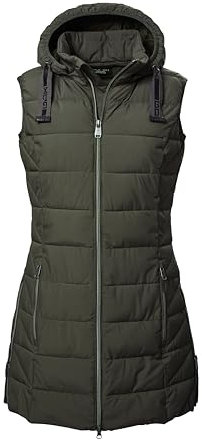 G.I.G.A. DX Damen Steppweste mit abknöpfbarer Kapuze/Funktionsweste in Daunenoptik GW 5 WMN QLTD VST, oliv, 42, 41774-000