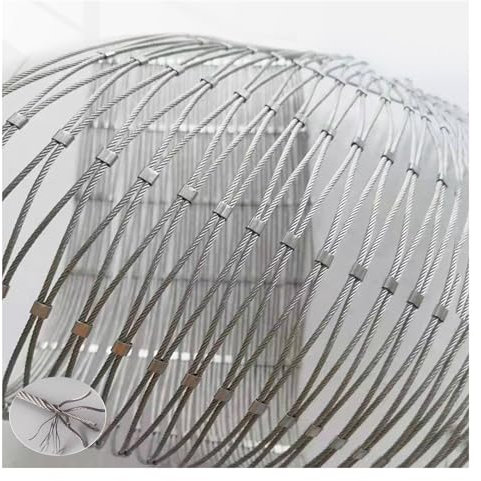 Filet De Corde En Acier Inoxydable,Fil De CâBle Flexible，Grillage Extensible De Remplissage De Balustrade,2.5mm DiamèTre，Filet De SéCurité Pour Garde-Corps D'ExtéRieur ( Size : L2xW5m/L6.56xW16.40ft )