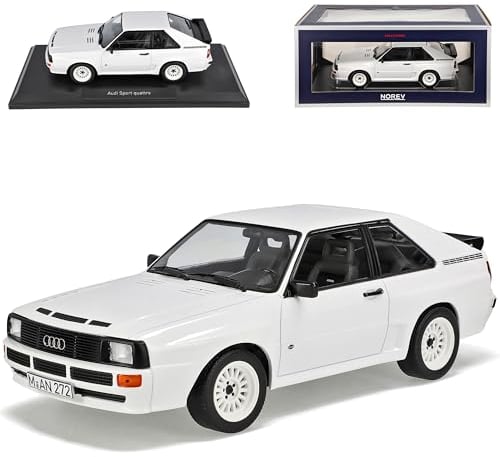 A*u*d*i Sport Quattro Coupe Weiss 1980-1991 1/18 Norev Modell Auto mit individiuellem Wunschkennzeichen