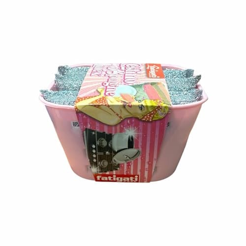 Set di 3 Spugne Lurex + Cestino Contenitore - per Lavare i Piatti, Pentole, Stoviglie - Amami Beauty Shop (3)