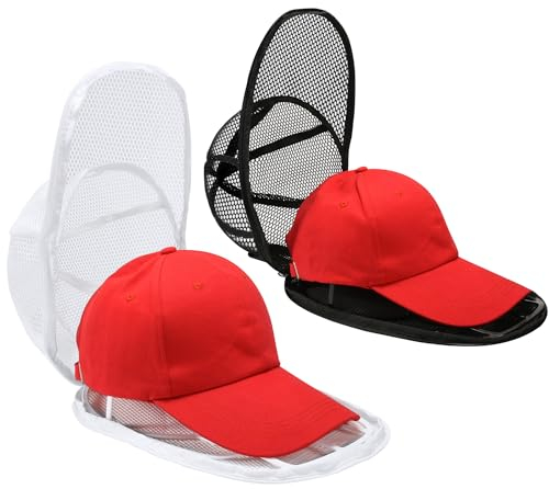 Cap Waschmaschinen Form,Zusammenklappbares Cap Washer für Baseballkappen,Baseball Cap Waschen Form,Baseballkappe Waschform mit Netzkäfig für Waschmaschine & Geschirrspüler 2 Stück (Weiß,Schwarz)