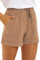 SMENG Kurze Damenhose mit Taschen und Kordelzug - Lounge Shorts für Damen in Khaki