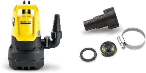 Kärcher Pompe d'Évacuation SP 9.500 Dirt pour Eaux Chargées, Débit : 9500 l/h, Profondeur : max. 7 m, Accessoires pour pompes