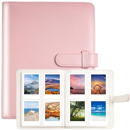Fotoalbum Mit 256 Taschen - Polaroid Kompatibel Mit Instax 3 Zoll Film für Fujifilm Instax Mini 90 9 8 8+ 70 7c 7s 11 50s 7+ 25 LiPlay Link (Rosa)
