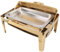 Chafing Dish-Buffet-Set, Zwei in Einem, Rechteckig, Gerade, Sichtbare Heizung, Klappdeckel, Verstellbarer Buffet-Herd, Buffet-Wärmer mit Griff für die Küche, 9 L (1 Fach)