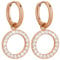 Ohrringe Rosegold Hypoallergen Ohrringe Damen Rosegold Creolen mit Anhänger, Creolen Wasserfest Edelstahl Ohrstecker Damen Geschenke für Frauen Valentinstag