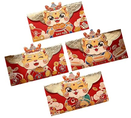 Weihnachtskarte Mit Licht 2024 Chinesischer roter Umschlag | Umschlag für Familienangehörige Freunde von Kindern. Grußkarten Karten Weihnachten Klein (Red, One Size)