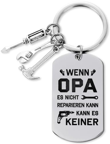 COLOFALLA Opa Geschenk Schlüsselanhänger Weihnachtsgeschenke Geschenke für Opa Geburtstag Geschenk Geschenke Beste Opa Geschenke Vatertagsgeschenk (Silbern)