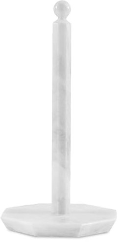 Porte-Serviettes en Papier marbré Blanc de 31,8 cm Fait à la Main pour Cuisine et Salle de Bain, Design élégant en Pierre, Organisateur de Serviettes en Papier, Accessoires de décoration de Cuisine