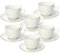 Tognana Juego de 6 tazas de té con platillo, porcelana, color blanco