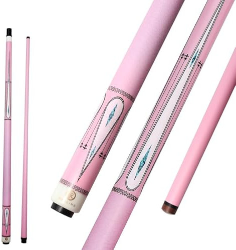 Okhealing T700 - Taco de billar rosa de fibra de carbono para mujer, cabeza de 12,9 mm, 1/2 articulación, taco de billar y snooker profesional para principiantes y jugadores avanzados, taco de 2