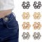 WANGENPING 8 Paare Hosenknöpfe zum Enger Machen, lütenblattform Hose Enger Machen Clip, Verstellbare Nagelfreie Taillenschnallen, Hosenbund Enger Machen, für Lose Hosen Jeans Damen Rock