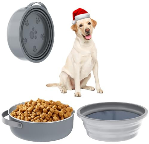 Travel Dog Bowls Set Collapsible Dog Water Bowl BPA-Free, Stainless Steel Dog Food Bowl - Nesting Portable Dog Bowls for Small to Large Sized Dog - Dog Trip Camping Travel Essentials
