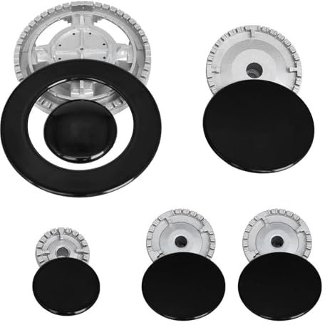 Gas Hob Cover, Hob Covers for Gas Cookers, 11 PCS, Oven Cooker Hob Gas Burner Set, Burners & Flame Cap Kit, Hob Covers for 5 Burner SABAF Gas Stoves