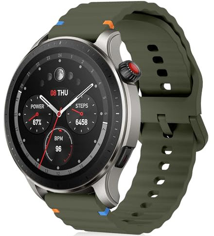 RosMank 22mm Cinturino per Amazfit Balance/Bip 5/GTR 4/GTR 3 Pro/GTR 3/GTR 2/GTR 47mm, Cinturino di Ricambio in Silicone Morbido per Amazfit Cheetah/Cheetah Pro/Stratos 3/Stratos 2s (Verde)