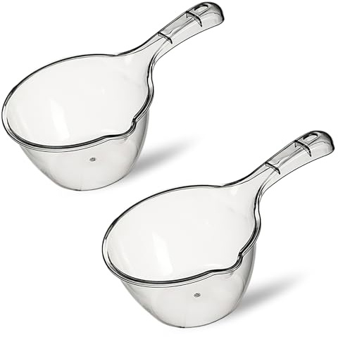 Lot de 2 louches à eau en plastique, cuillère de bain, cuillère de douche, pelle à eau pour salle de bain – article essentiel pour la maison