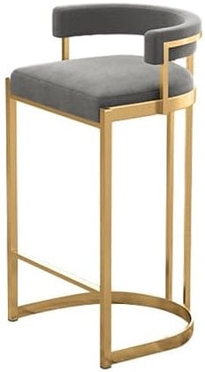 Taburetes de bar modernos de terciopelo con respaldo y reposapiés para isla de cocina, estilo industrial, sillas de altura de mostrador para uso en interiores y exteriores, soporta hasta 330 libras