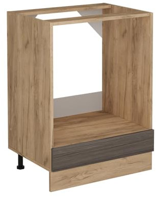 Vicco Herdumbauschrank R-Line, Herdschrank, Edelgrau, 60 cm ohne Arbeitsplatte