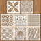 JSRQT 8 Pièces Pochoirs de Textures Assortis, Modèles de Décoration Mandala Géométrique pour Peinture, Kit de Pochoirs en Plastique Réutilisables pour Meubles Sol Toile Bois Verre, 20×20 cm
