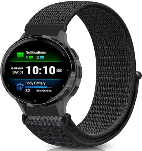 VELULYX Nylon Sportarmband kompatibel mit Garmin Venu 2S/Venu 3S/Vivomove 3S/Vivoactive 4S, 18 mm elastisches Armband für Fossil Gen 6/5E/3/4/Withings Steel HR 36 mm/ScanWatch 2 38 mm