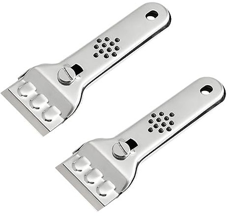 VILLCASE 2 Piezas Hoja De Limpieza Simple Barriendo Acero Depuradores Raspador Piso Limpiador Multi Baldoso Caucho Silver